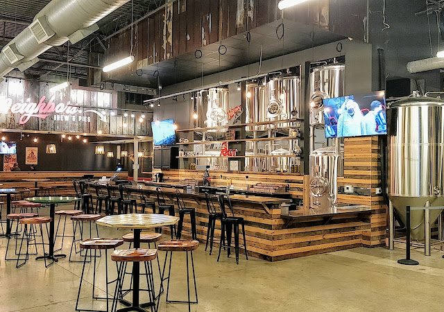 The Backyard with Neighbors Brew & Pies and Saw's BBQ Leeds restaurants in Leeds Alabama