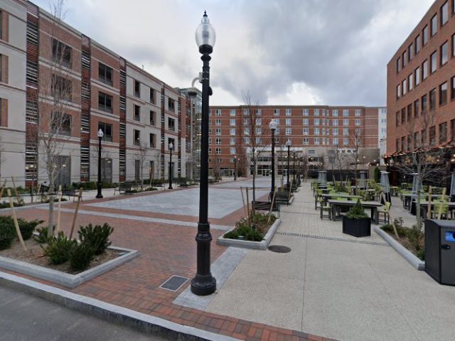 Widowmaker Brewing Beer Garden at Kilroy Square Brewery in Quincy Massachusetts